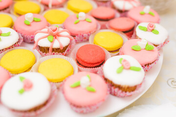 closeup of a cupcakes on a plate