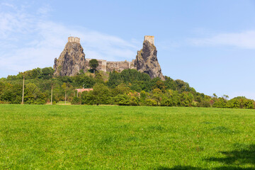 Autumn Landscape in Bohemian Paradise with Castle Trosky, Czech Republic