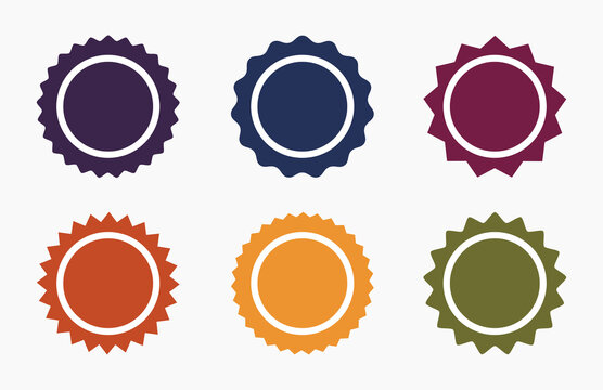 Set of round badges, flat design icons.