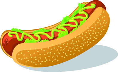 Hot dog with mustard