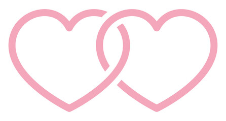 ハートの重なり（ピンク）