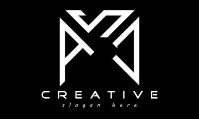geometric monogram letters ASC logo design vector, business logo, icon shape logo, rectangle squire polygon letters modern unique minimalist creative logo design, vector template