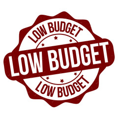 Low budget label or stamp on white background, vector illustration