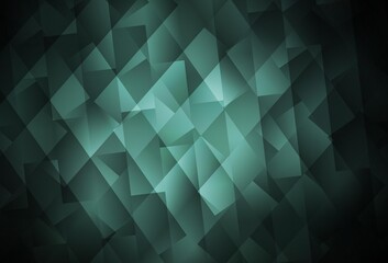 Obraz premium Dark Green vector background with rectangles.