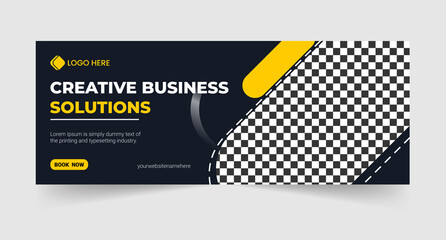 Corporate business agency social media web banner facebook cover flyer design template Premium Vector