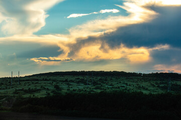 sunset over the lake