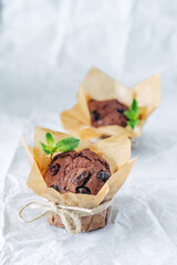 muffins with chocolate