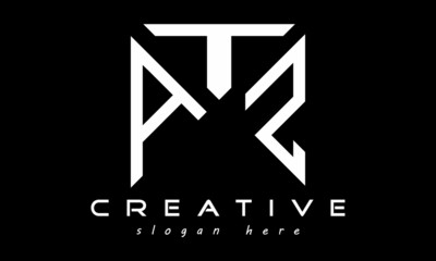 geometric monogram letters ATS logo design vector, business logo, icon shape logo, rectangle squire polygon letters modern unique minimalist creative logo design, vector template