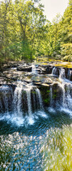 Obraz na płótnie Canvas A beautiful waterfall on Brush Creek near Athens, West Virginia, USA.