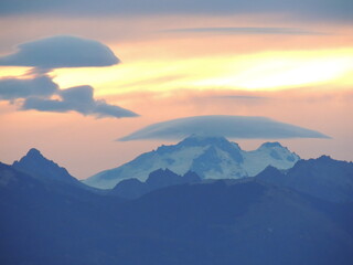 sunset in the mountains