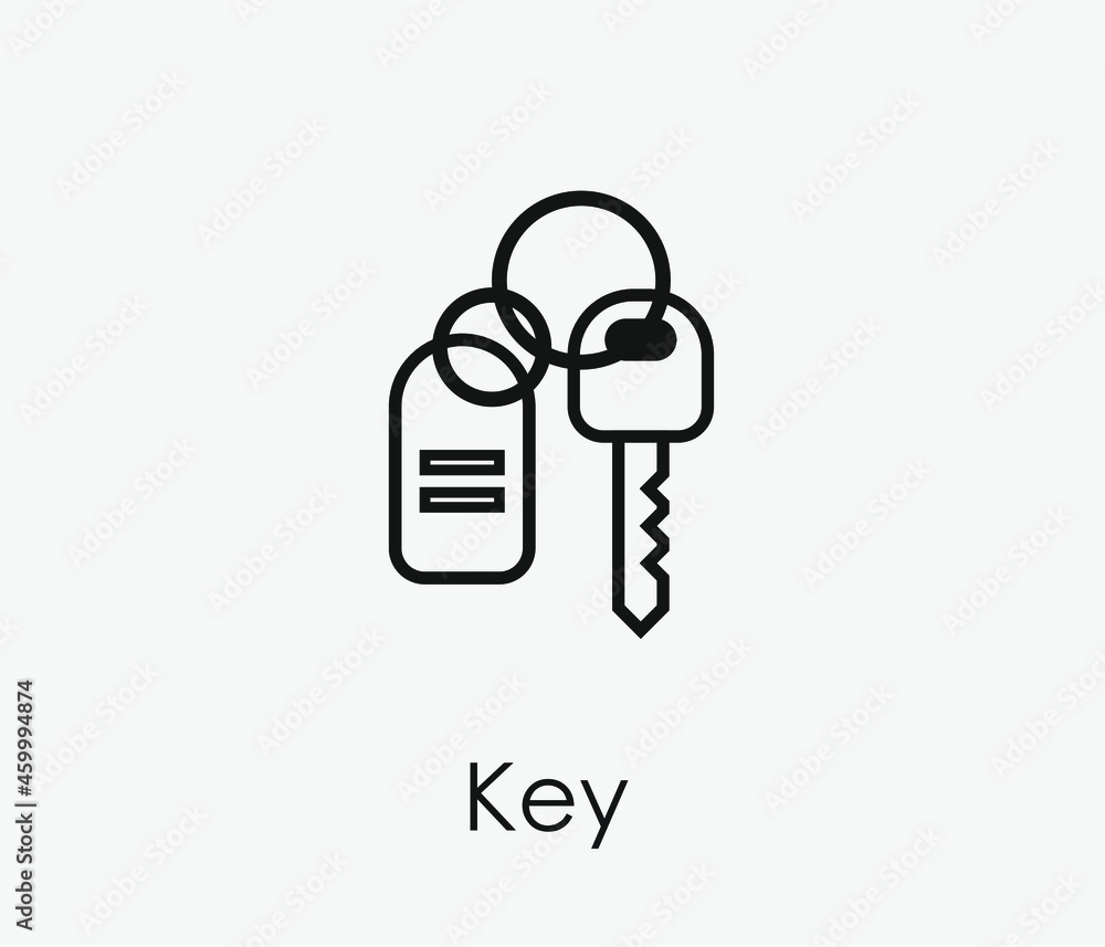 Poster car key vector icon. editable stroke. symbol in line art style for design, presentation, website or 