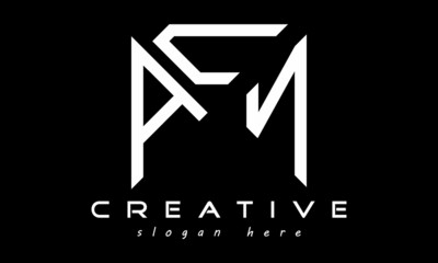 geometric monogram letters AUN logo design vector, business logo, icon shape logo, rectangle squire polygon letters modern unique minimalist creative logo design, vector template
