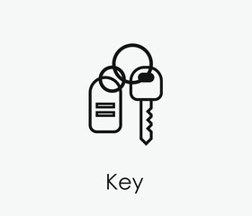 Car key vector icon. Editable stroke. Symbol in Line Art Style for Design, Presentation, Website or Apps Elements, Logo. Pixel vector graphics - Vector