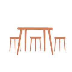 wooden table and chairs