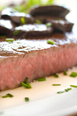 Sous Vide Ribeye Steak with Truffle Mushroom Ragout Sauce