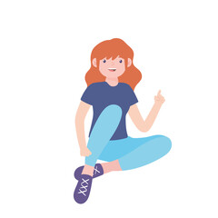 smiling girl sitting