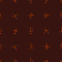 Hand Drawn Snowflakes Christmas Seamless Pattern. Subtle Flying Snow Flakes on chalk snowflakes Background. Attractive chalk handdrawn snow overlay. Amazing holiday season decoration.