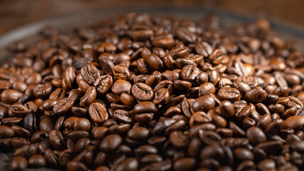 Roasted arabica coffee background, coffee mockup