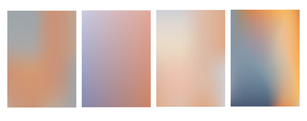 Soft pastel gradient smooth color background set for devices, pc and modern smartphone screen soft pastel color backgrounds vector ux and ui design illustration.