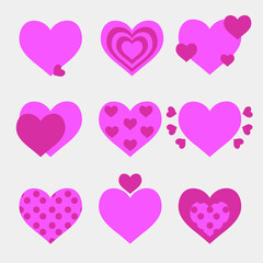 set of hearts icons