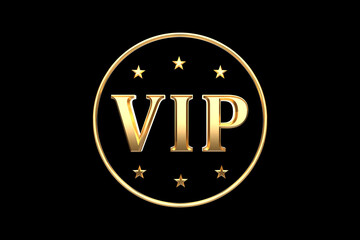 VIP 3d golden sign stars
