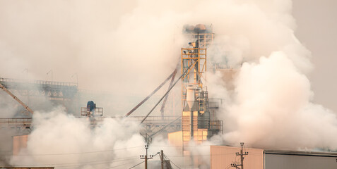 Plant or elevator, harmful emissions into the atmosphere.