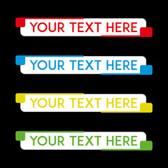 banner set, text box, title box, speech text, speech title, frame text, frame title, text border, title border	