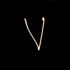 Light painted letters