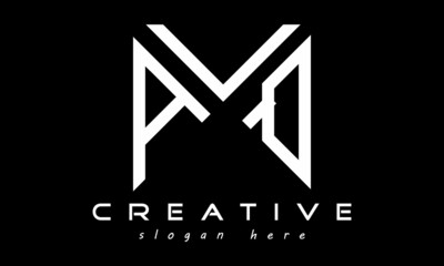 geometric monogram letters AVQ logo design vector, business logo, icon shape logo, rectangle squire polygon letters modern unique minimalist creative logo design, vector template