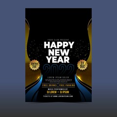 concert new year 2022 flyer poster template vector design illustration