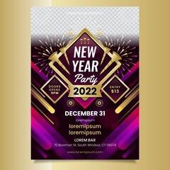 new year 2022 template with photo vector design illustration