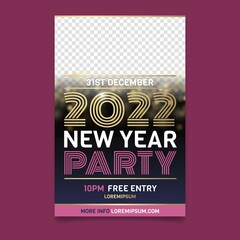 flyer template new year 2022 people party vector design illustration
