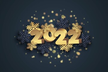 Fototapeta na wymiar golden new year 2022 concept vector design illustration