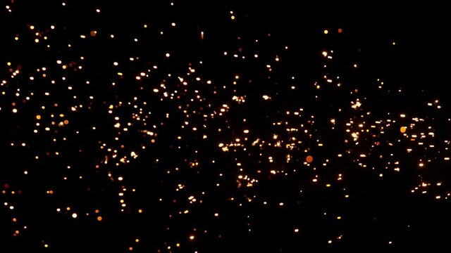 Super Slow Motion Shot of Fireworks Isolated on Black Baclground. Filmed on High Speed Cinematic Camera at 1000fps.