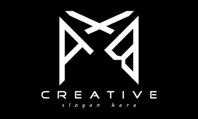 geometric monogram letters AXB logo design vector, business logo, icon shape logo, rectangle squire polygon letters modern unique minimalist creative logo design, vector template
