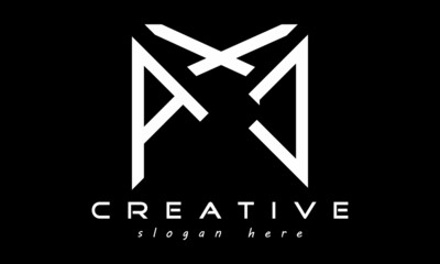 geometric monogram letters AXC logo design vector, business logo, icon shape logo, rectangle squire polygon letters modern unique minimalist creative logo design, vector template