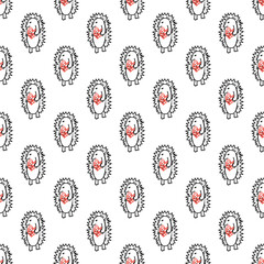 Seamless hedgehogs pattern