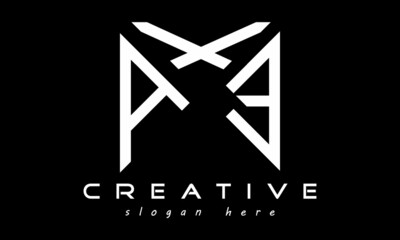 geometric monogram letters AXE logo design vector, business logo, icon shape logo, rectangle squire polygon letters modern unique minimalist creative logo design, vector template