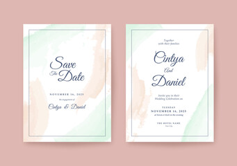 Romantic minimalist Wedding invitation template