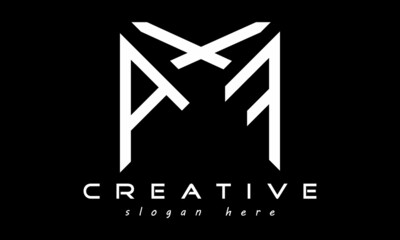 geometric monogram letters AXF logo design vector, business logo, icon shape logo, rectangle squire polygon letters modern unique minimalist creative logo design, vector template