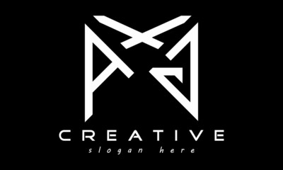 geometric monogram letters AXG logo design vector, business logo, icon shape logo, rectangle squire polygon letters modern unique minimalist creative logo design, vector template