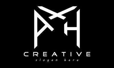 geometric monogram letters AXH logo design vector, business logo, icon shape logo, rectangle squire polygon letters modern unique minimalist creative logo design, vector template