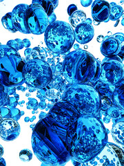 透明な球体の螺旋状アブストラクトバックグラウンドイメージ