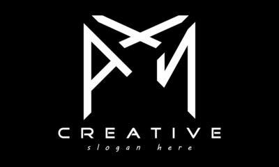 geometric monogram letters AXN logo design vector, business logo, icon shape logo, rectangle squire polygon letters modern unique minimalist creative logo design, vector template