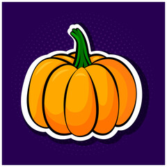 Halloween Sticker pumpkin vector