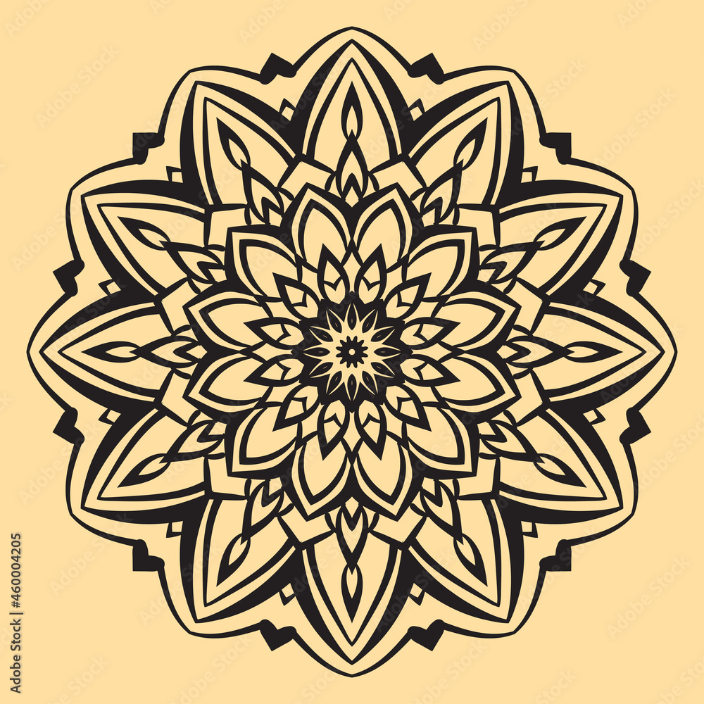 Aufkleber abstract mandala art circular motif design round traditional ornament for web or print vector elemen