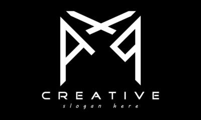geometric monogram letters AXP logo design vector, business logo, icon shape logo, rectangle squire polygon letters modern unique minimalist creative logo design, vector template