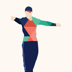 Minimalist illustration with fashion man.	
