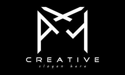 geometric monogram letters AXY logo design vector, business logo, icon shape logo, rectangle squire polygon letters modern unique minimalist creative logo design, vector template