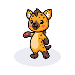 Cute baby hyena cartoon posing